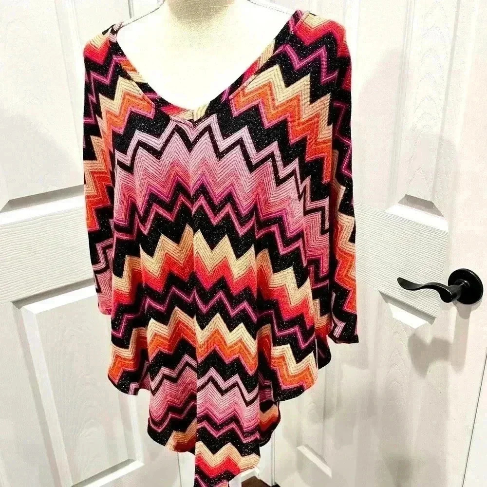 Jennifer Lopez Chevron sparkle poncho like new